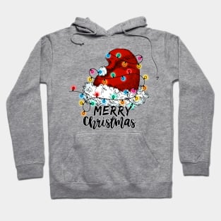 merry christmas santa hat xmas lights Hoodie